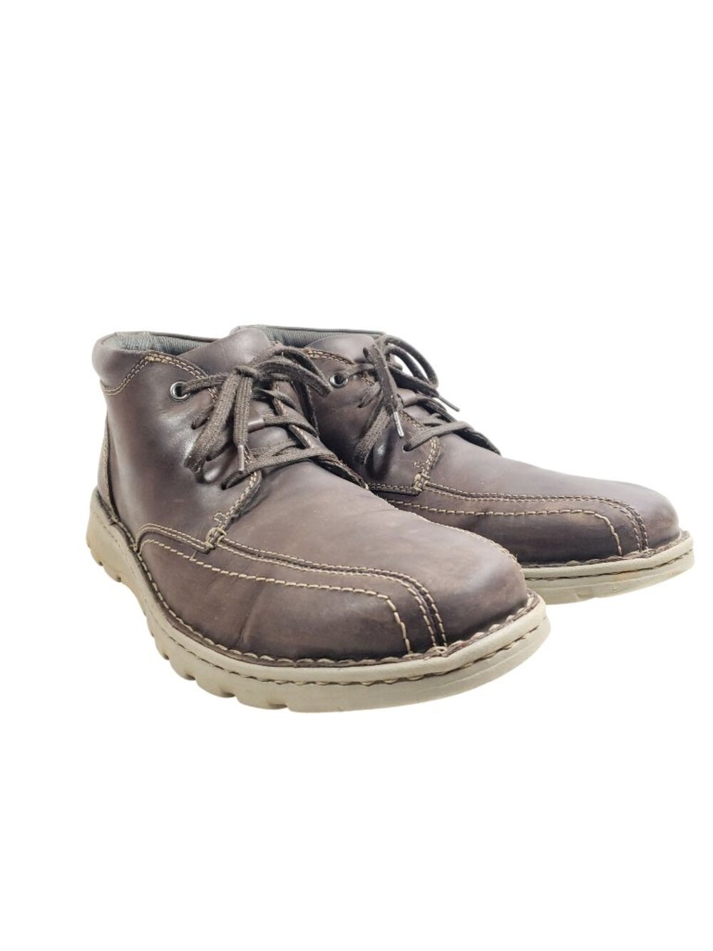 Clarks Mens Size 13 Brown Leather Chukka Boots Casual Style